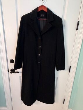 Halston Studio Black Long Pea Coat - 8